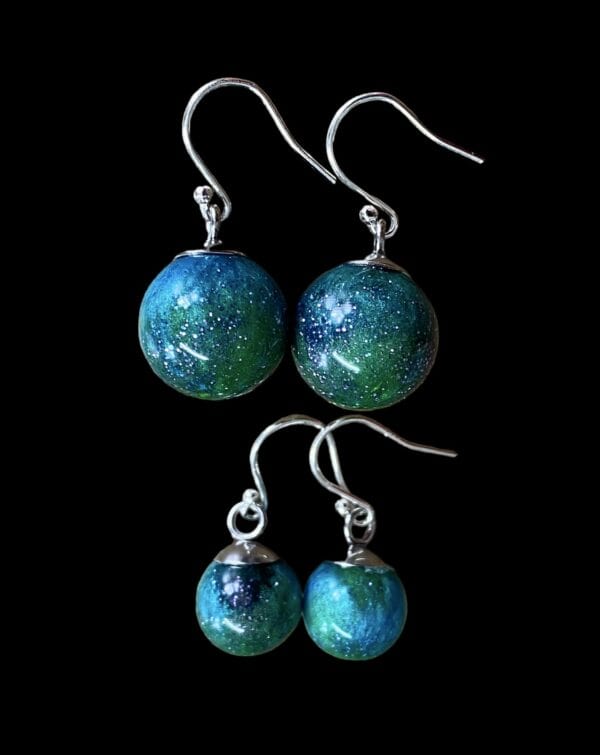 Aurora Borealis bead earrings.
