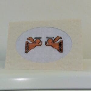 Angels on High Greetings Card - Apricot - handmade by Christie Country Crafts (view 2)