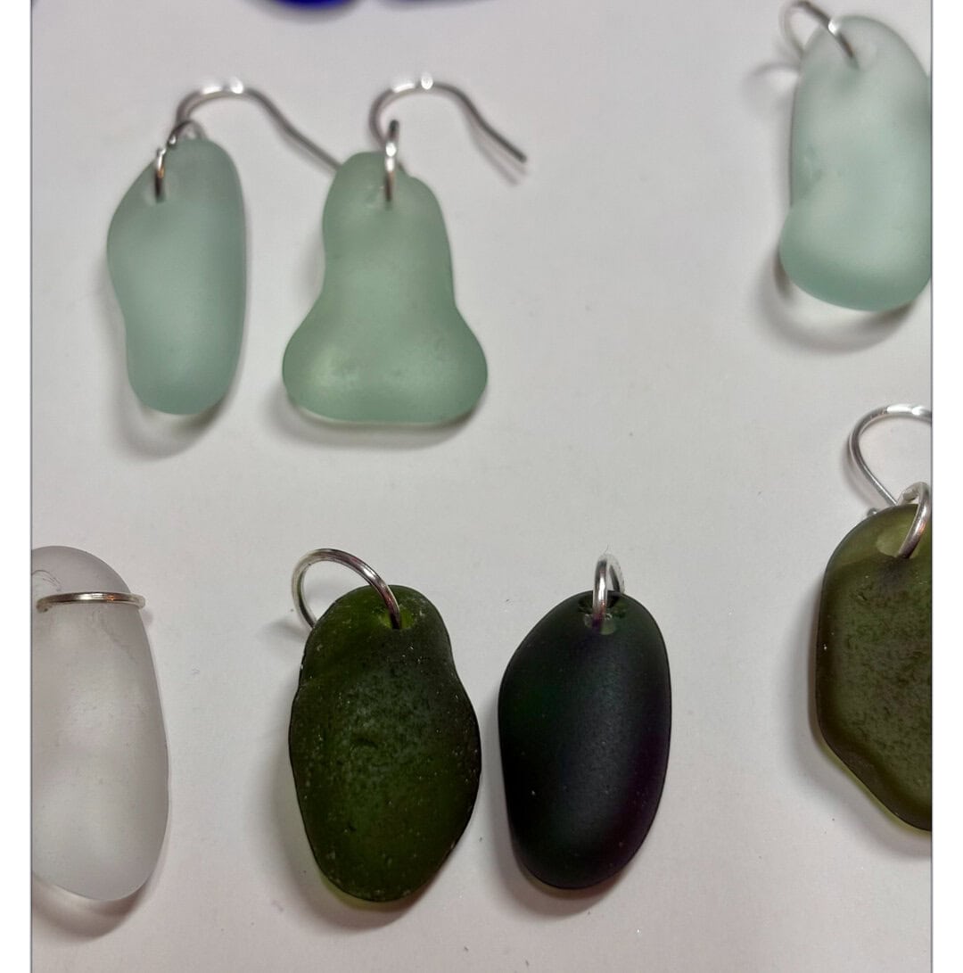 Shetland sea glass dangly earrings. - Image 7