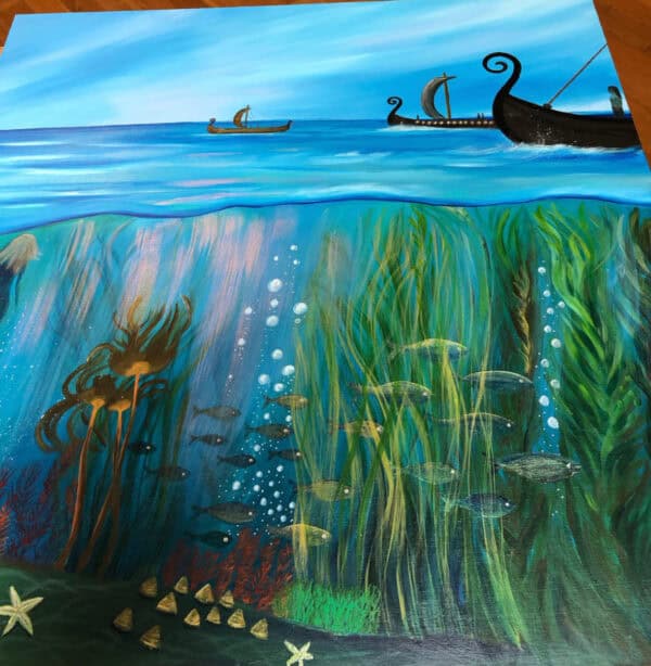 Aurora Borealis bead earrings.