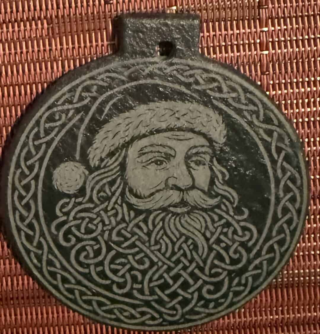 Celtic Santa Slate Bauble - Image 1