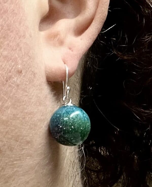 Aurora Borealis bead earrings.