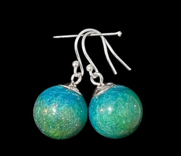 Aurora Borealis bead earrings.