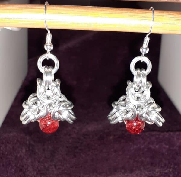 Chainmaille Celtic Tri Star Drop Earrings