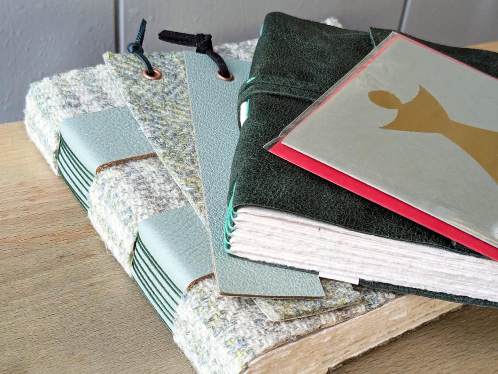 Hebridean Tweed and Leather Book Hamper - green - Image 2