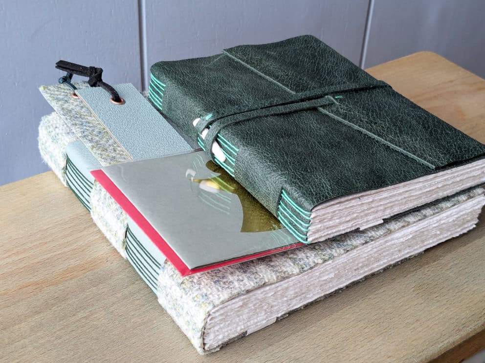 Hebridean Tweed and Leather Book Hamper - green - Image 3