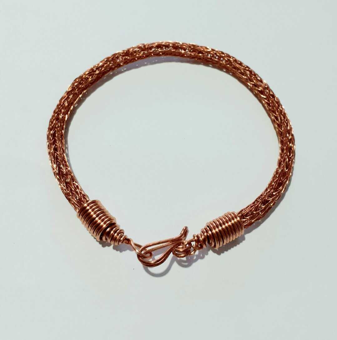 Viking Knit Style Copper Weave Unisex Bracelet - Image 4