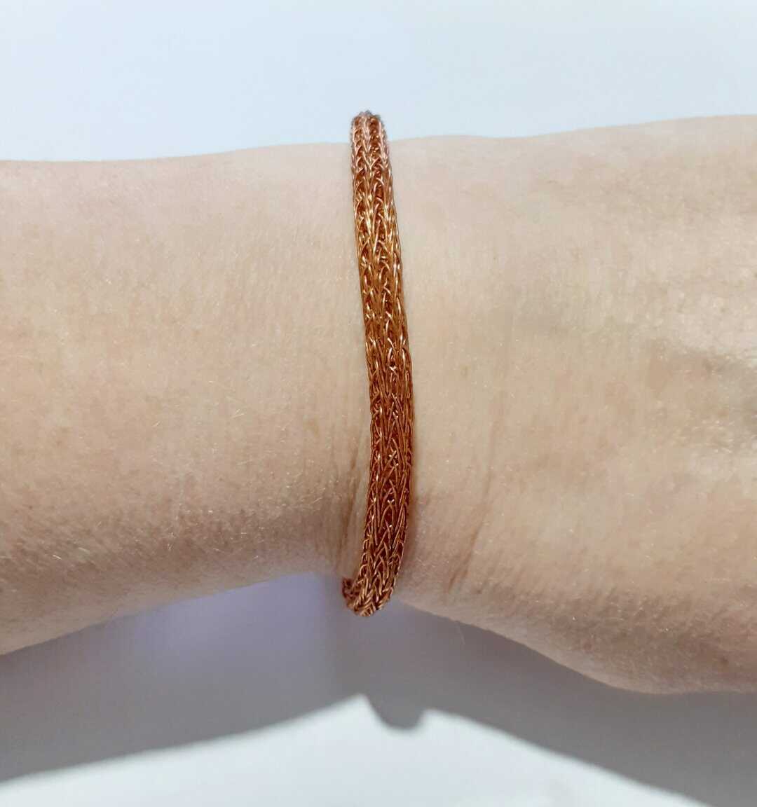 Viking Knit Style Copper Weave Unisex Bracelet - Image 2