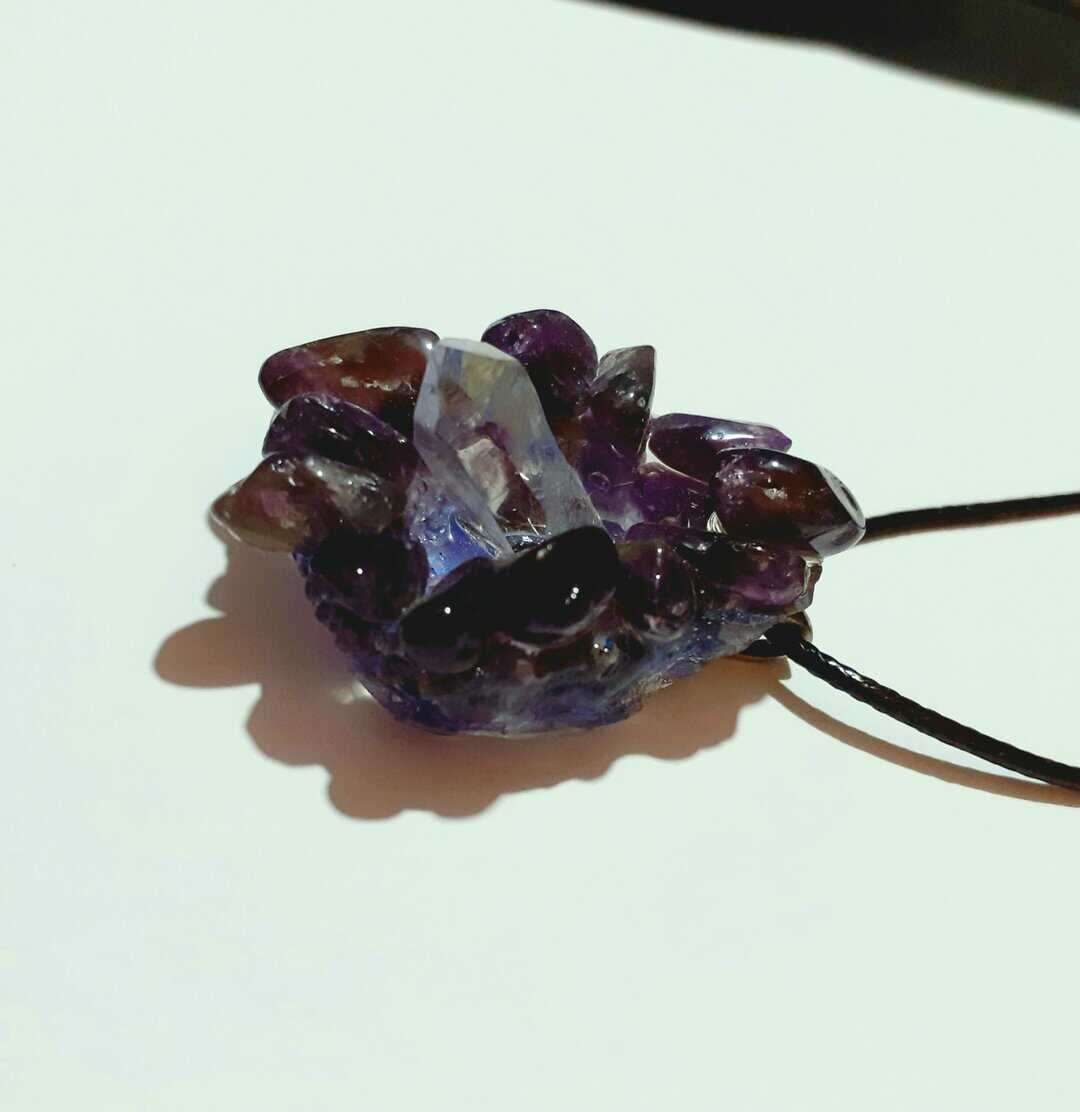 Amethyst Cluster Necklaces ~ Option A/B/C - handmade by Quiet Space Arts (view 3)