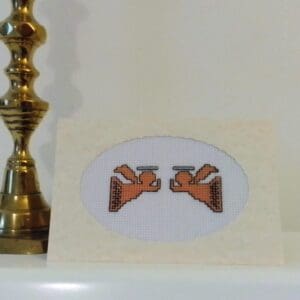Angels on High Greetings Card - Apricot - handmade by Christie Country Crafts