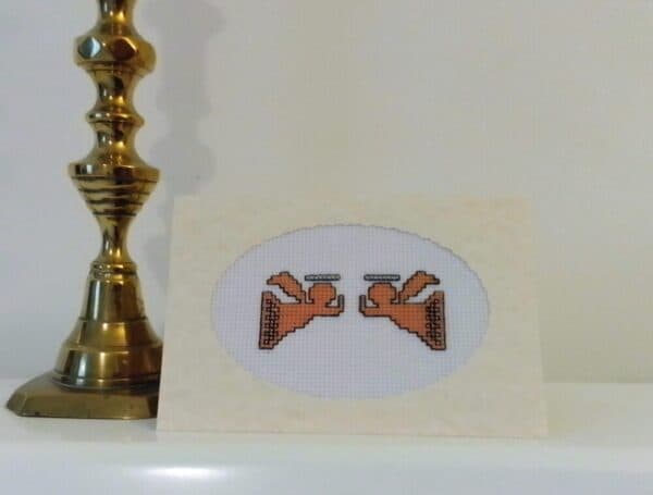 Angels on High Greetings Card - Apricot - handmade by Christie Country Crafts