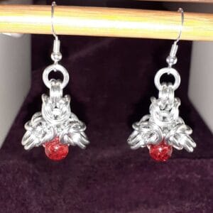 Chainmaille Celtic Tri Star Drop Earrings - Image 13