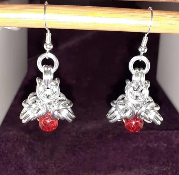 Chainmaille Celtic Tri Star Drop Earrings