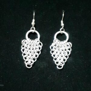 Chainmaille Hankerchief Style Drop Hook Earrings - Image 1