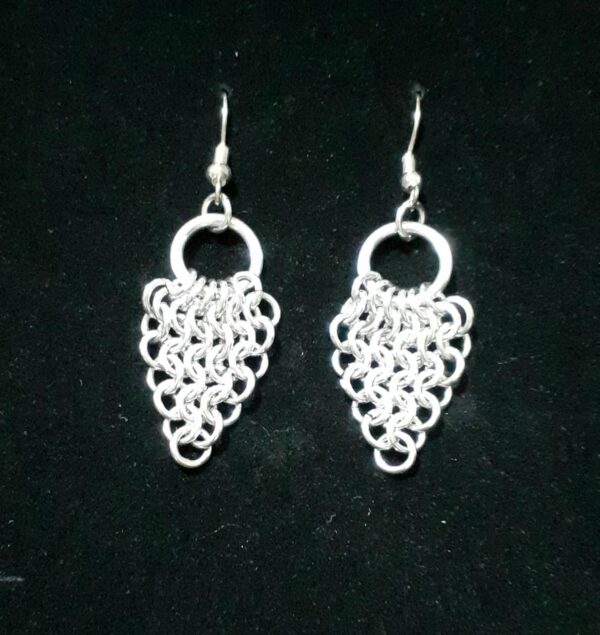 Chainmaille Hankerchief Style Drop Hook Earrings