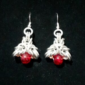 Chainmaille Celtic Tri Star Drop Earrings - Image 1