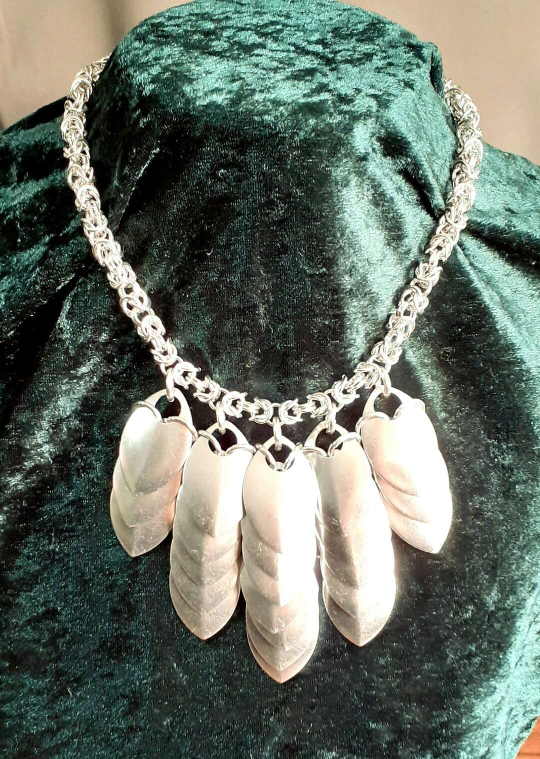 Chainmaille Dragon Scales and Byzantine Necklace - Image 2