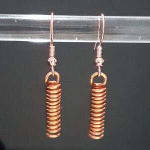 Small Coiled Copper Drop Hook Earrings - Image 1