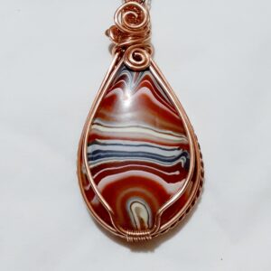 Handmade Red and Copper Necklace - Image 5