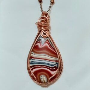 Handmade Red and Copper Necklace - Image 1