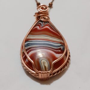 Handmade Red and Copper Necklace - Image 3