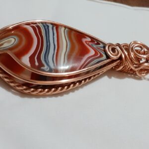 Handmade Red and Copper Necklace - Image 4