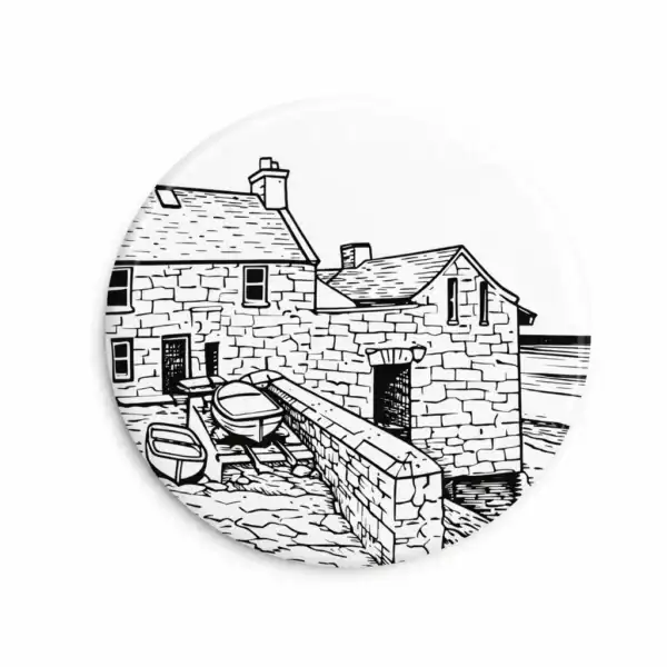 The Lodberrie, Lerwick – Black & White Illustration Magnet
