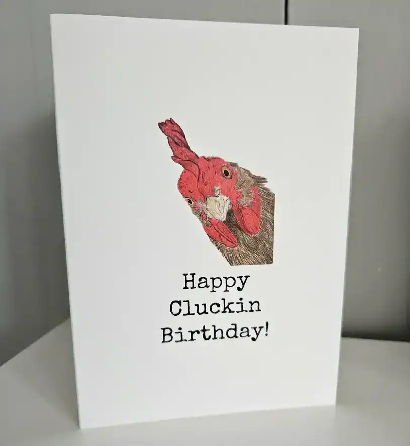Happy Cluckin Birthday - Greetings Card - Image 1