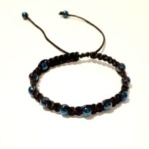 Gemstone Beaded Macrame Adjustable Unisex Bracelets - handmade by Quiet Space Arts (view 4)