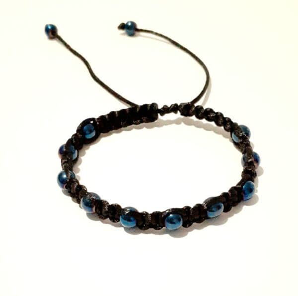 Gemstone Beaded Macrame Adjustable Unisex Bracelets - handmade by Quiet Space Arts (view 4)