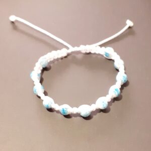 Beaded Macrame Adjustable Unisex Bracelets - handmade by Quiet Space Arts (view 3)