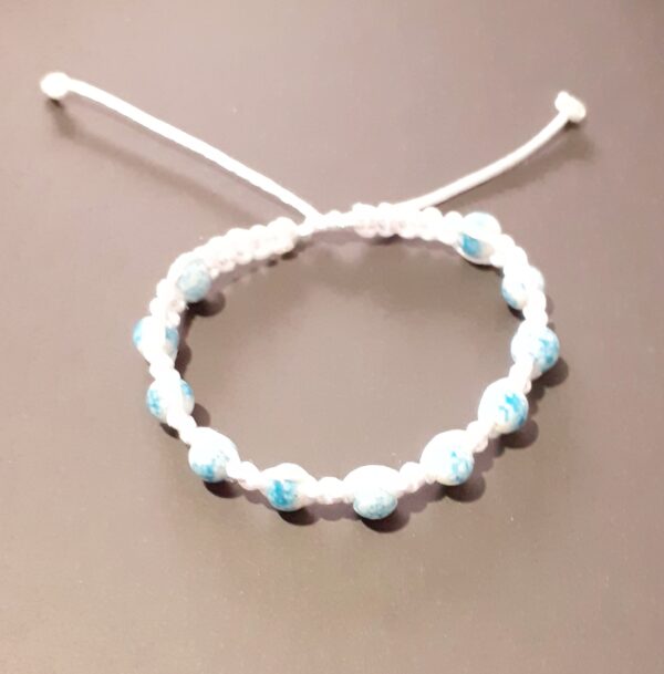Beaded Macrame Adjustable Unisex Bracelets - handmade by Quiet Space Arts (view 3)