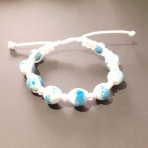 Beaded Macrame Adjustable Unisex Bracelets - handmade by Quiet Space Arts (view 4)