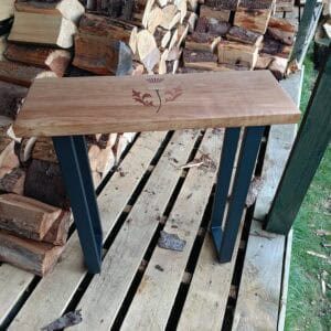 oak hall table - thistle marquetry