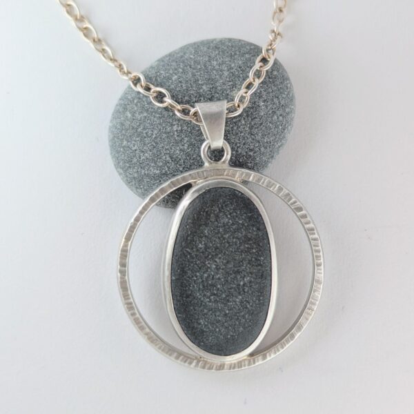 Handmade Pebble Pendant in recycled Sterling Silver