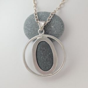 Handmade Pebble Pendant in recycled Sterling Silver - Image 4