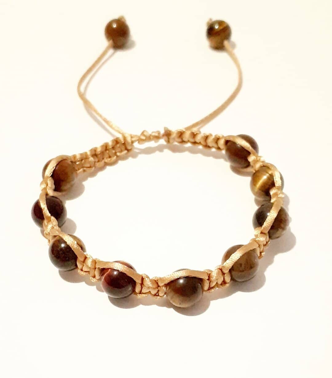 Gemstone Beaded Macrame Adjustable Unisex Bracelets - handmade by Quiet Space Arts (view 5)