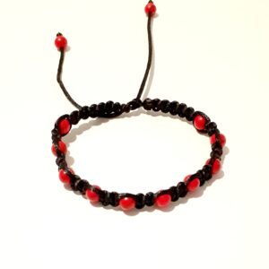 Gemstone Beaded Macrame Adjustable Unisex Bracelets - handmade by Quiet Space Arts (view 2)