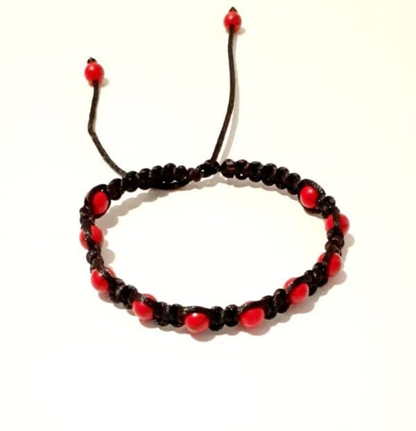 Gemstone Beaded Macrame Adjustable Unisex Bracelets - handmade by Quiet Space Arts (view 2)