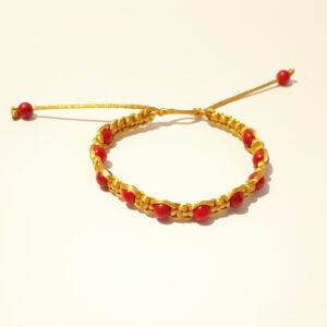 Gemstone Beaded Macrame Adjustable Unisex Bracelets - handmade by Quiet Space Arts (view 3)
