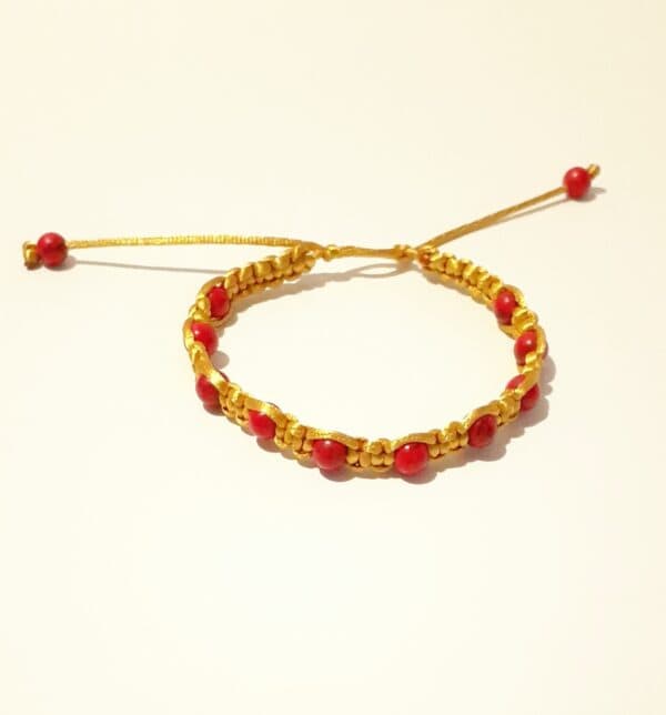 Gemstone Beaded Macrame Adjustable Unisex Bracelets - handmade by Quiet Space Arts (view 3)