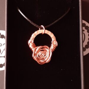Copper Ringed Large Rose ~ Necklace - Image 4