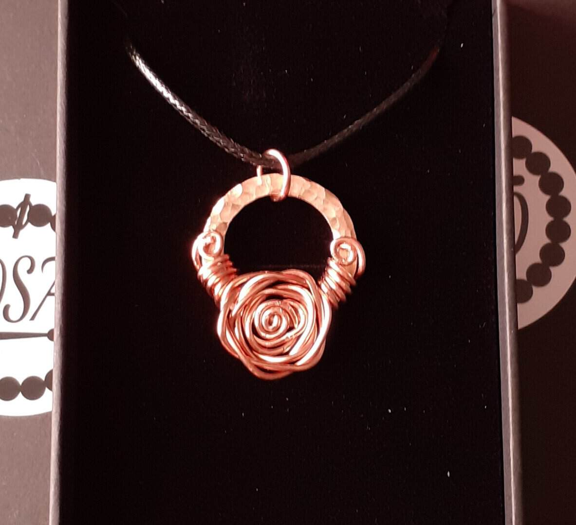 Copper Ringed Large Rose ~ Necklace - Image 4
