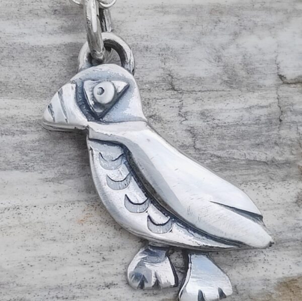 Silver Puffin Pendant