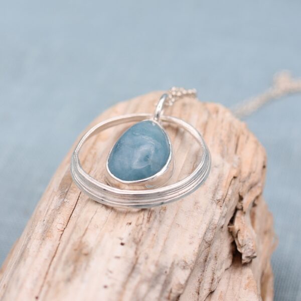 Aquamarine Sea Ribbons Pendant