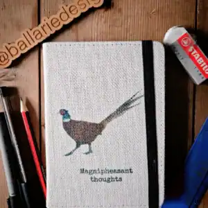 Magnipheasant tthoughts - A6 linen notepad - Image 1