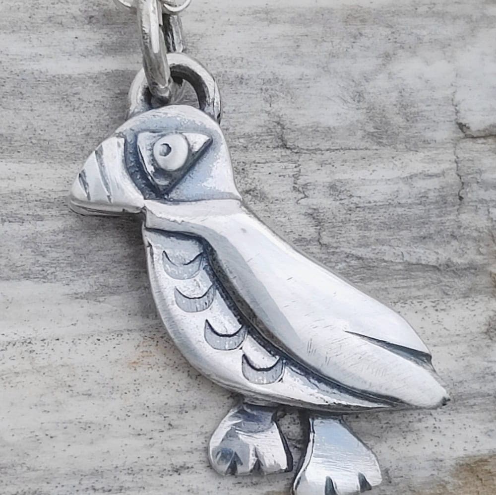 Silver Puffin Pendant