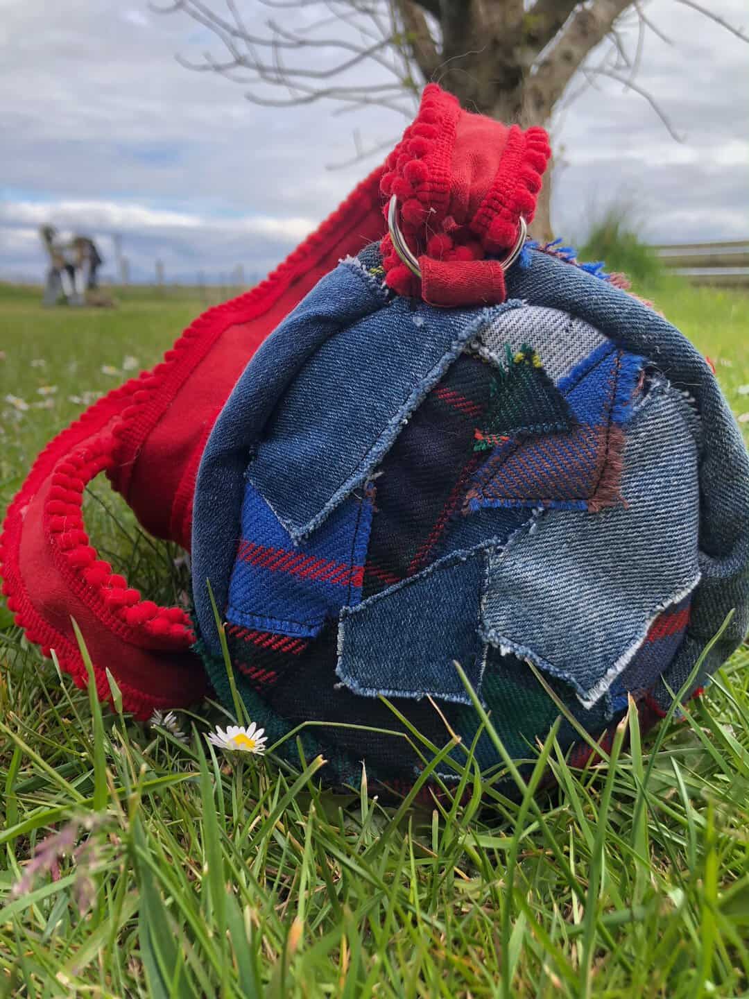 Tartan and Denim Patchwork Bag - handmade by Tiree Coos and Bags (view 7)
