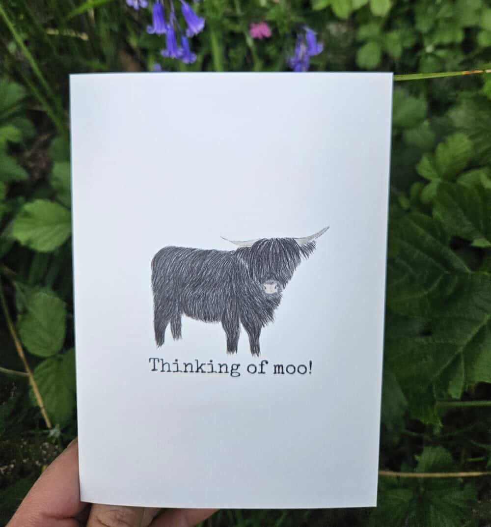 Thinking of moo! Greetings Card - Image 1
