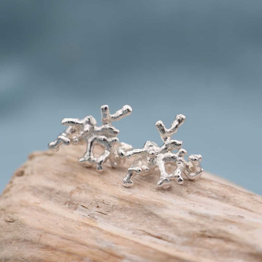 Silver Mearl Coral Studs - Image 1